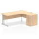 Rayleigh Ergonomic Corner Desk With 600mm Deep Pedestal - Cantilever Frame